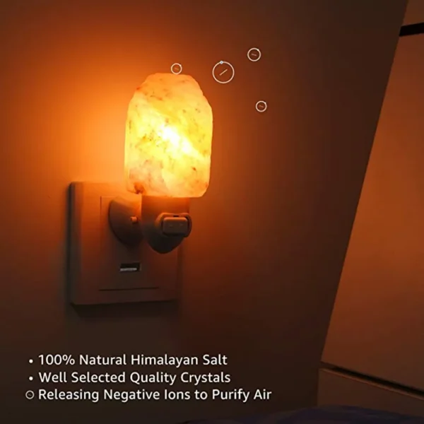 Lampe de Sel de l'Himalaya Naturelle - Lumière Chaude 3000K - Purificateur d'Air - Pierre Anti-Humidité - Décoration Zen - Image 5
