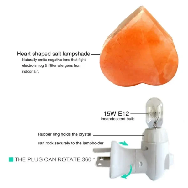 Lampe de Sel de l'Himalaya Naturelle - Lumière Chaude 3000K - Purificateur d'Air - Pierre Anti-Humidité - Décoration Zen - Image 4