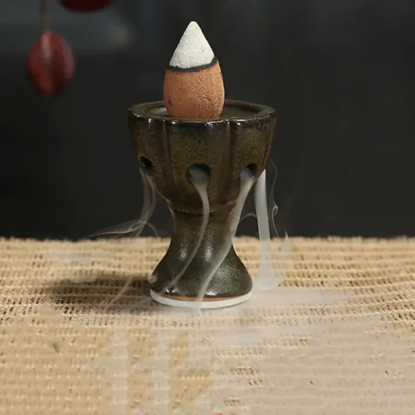 Mini Brûleur d'Encens à Reflux en Céramique | Porte-Encens Design Buddha Zen pour Bureau et Maison - Image 7