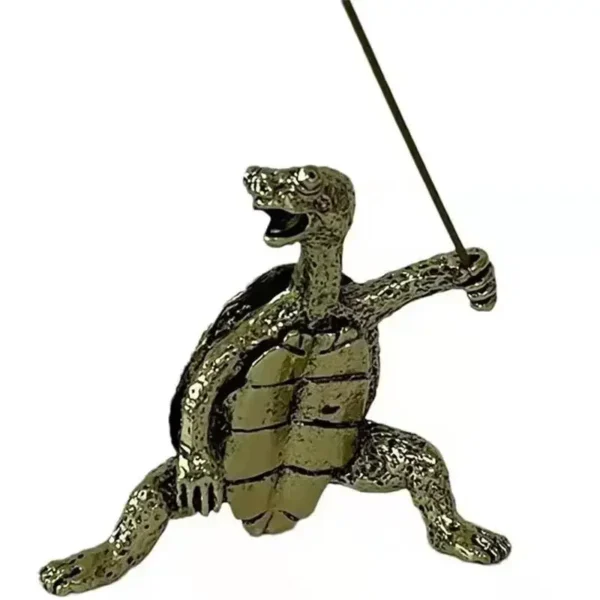 Porte-Encens Tortue Antique en Bronze – Support pour Bâton de Santal, Décoration de Table - Image 6