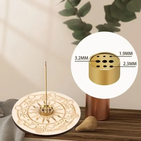 Porte-Encens en Bois 9 Trous – Support pour Bâtons d'Encens pour Salon, Salle de Yoga et Décoration Maison - Image 5