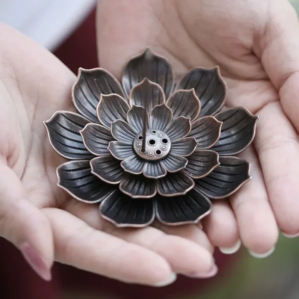 Porte-Encens Fleur de Lotus - Brûleur d'Encens en Alliage pour Méditation & Décoration Zen - Image 2