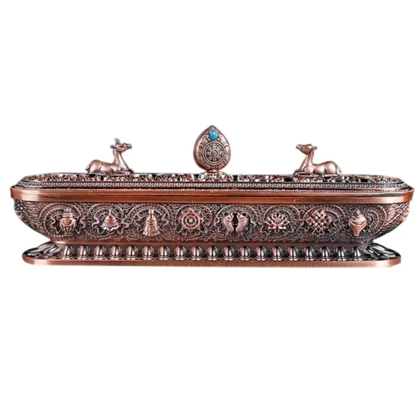 Porte-Encens en Laiton Tibétain Antique – Brûleur d'Encens Artisanal Vintage pour Maison & Bureau