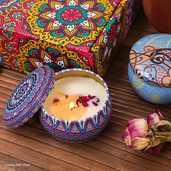 Coffret Bougie & Encens – 4 Bougies Parfumées Arabes avec Motifs Islamiques - Image 3