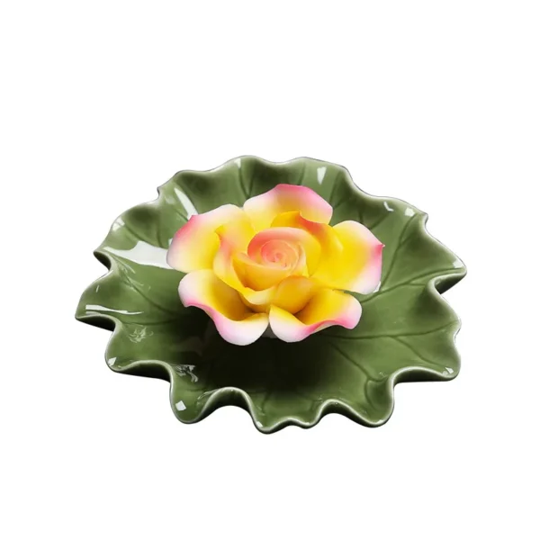 Porte Bâton d'Encens en Céramique Artisanale – Brûleur d'Encens Élégant à Base de Feuille de Lotus - Image 5