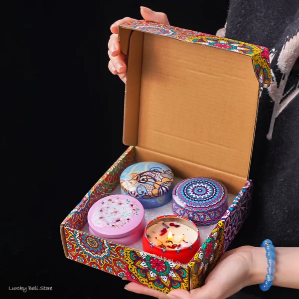 Coffret Bougie & Encens – 4 Bougies Parfumées Arabes avec Motifs Islamiques - Image 5