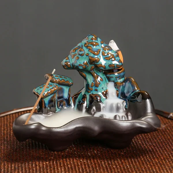 Brûleur d’Encens Cascade en Céramique – Porte Encens à Effet de Fumée Tombante pour Décoration et Relaxation - Image 3