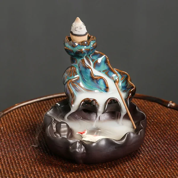 Brûleur d’Encens Cascade en Céramique – Porte Encens à Effet de Fumée Tombante pour Décoration et Relaxation - Image 4