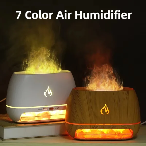 Diffuseur d'Huiles Essentielles 3D avec Pierre de Sel Himalayen - Humidificateur d'Air & Lampe LED Multicolore - Aromathérapie & Purification - Image 2