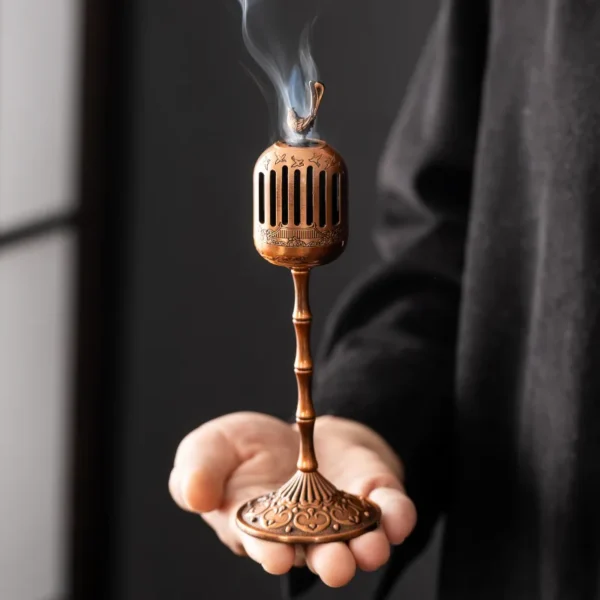 Brûleur d'Encens en Alliage – Décoration Traditionnelle Chinoise pour Cérémonie de Thé et Aromathérapie - Image 4