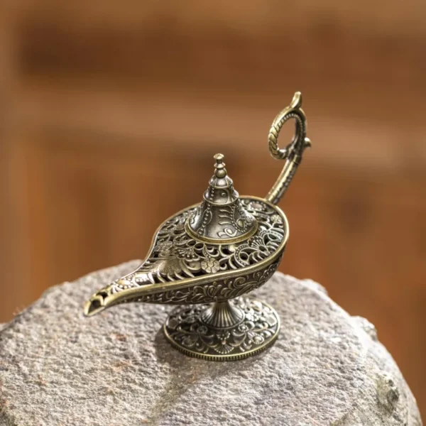 Brûleur d'Encens Métal Ancien – Porte-Encens en Laiton Design Lampe Magique d'Aladdin - Image 2