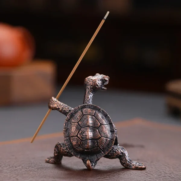 Porte-encens tortue antique en bronze, support pour bâton de santal, décoration de table