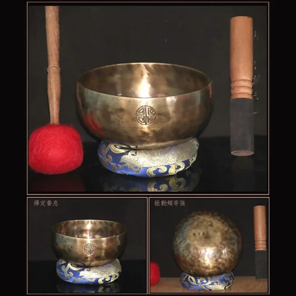 Grand Bol Tibétain Pleine Lune Népalais – Fait Main – Méditation, Yoga et Amélioration de la Concentration - Image 5