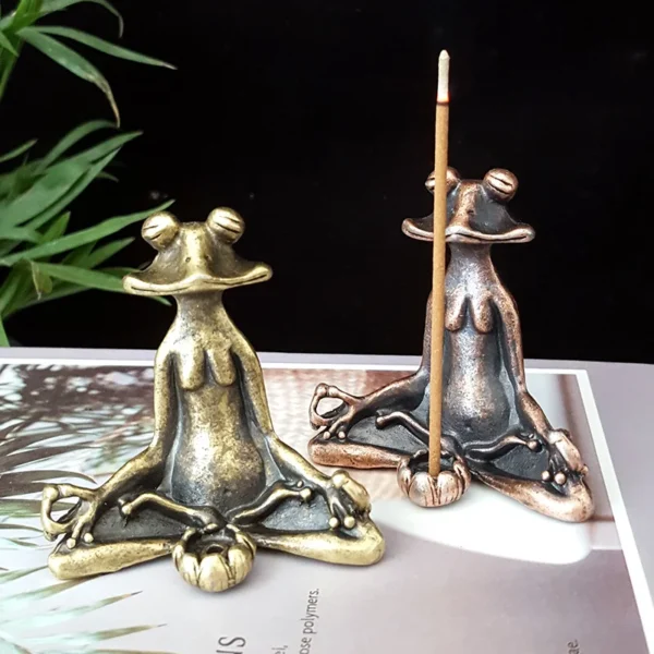 Brûleur d'Encens 2-en-1 Design Grenouille – Porte-Bâton et Cône à Effet Cascade pour Déco Maison - Image 2