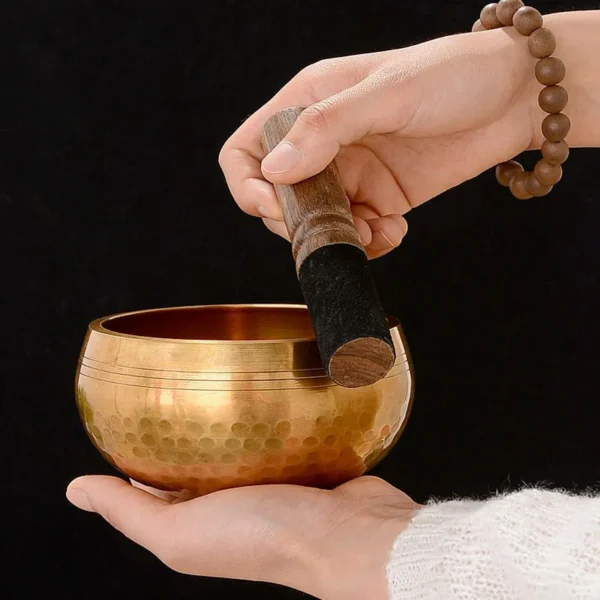 Grand Bol Tibétain Chant pour Yoga et Méditation – 13 à 20 cm – Fait Main en Métal & Laiton - Image 3