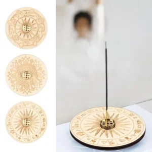 Porte-encens en bois avec 9 trous, support pour bâtons d'encens décoratif