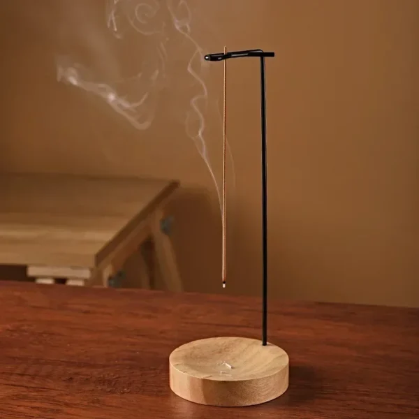 Porte-Encens en Bois Bouddha | Support pour Bâtonnets & Charbon | Plateau Décoratif Zen pour Maison et Yoga