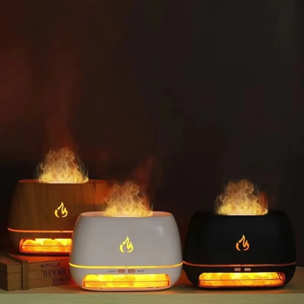 Diffuseur d'Huiles Essentielles 3D avec Pierre de Sel Himalayen - Humidificateur d'Air & Lampe LED Multicolore - Aromathérapie & Purification - Image 4