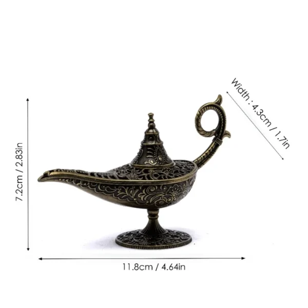 Brûleur d'Encens Métal Ancien – Porte-Encens en Laiton Design Lampe Magique d'Aladdin - Image 6