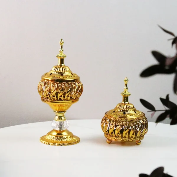 Brule Encens Marocain en Métal Luxe - Support pour Encens Arabes & Cônes - Style Vintage Élégant - Image 4