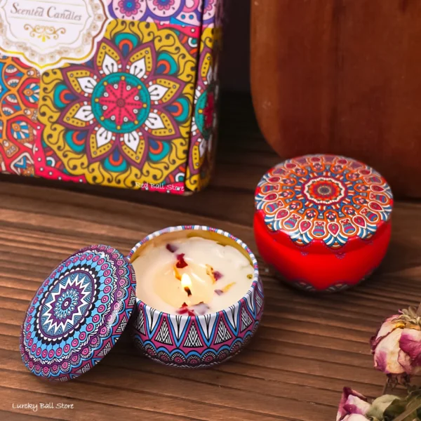 Coffret Bougie & Encens – 4 Bougies Parfumées Arabes avec Motifs Islamiques - Image 4