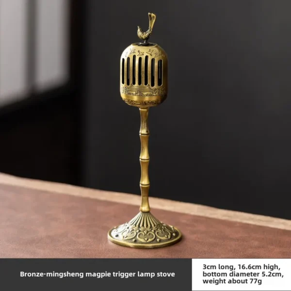 Brûleur d'Encens en Alliage – Décoration Traditionnelle Chinoise pour Cérémonie de Thé et Aromathérapie - Image 5