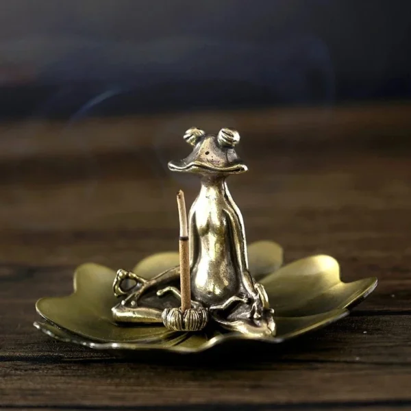 Brûleur d'Encens 2-en-1 Design Grenouille – Porte-Bâton et Cône à Effet Cascade pour Déco Maison - Image 4