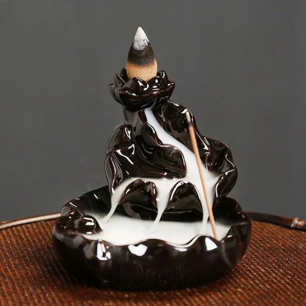 Brûleur d’Encens Cascade en Céramique – Porte Encens à Effet de Fumée Tombante pour Décoration et Relaxation - Image 5
